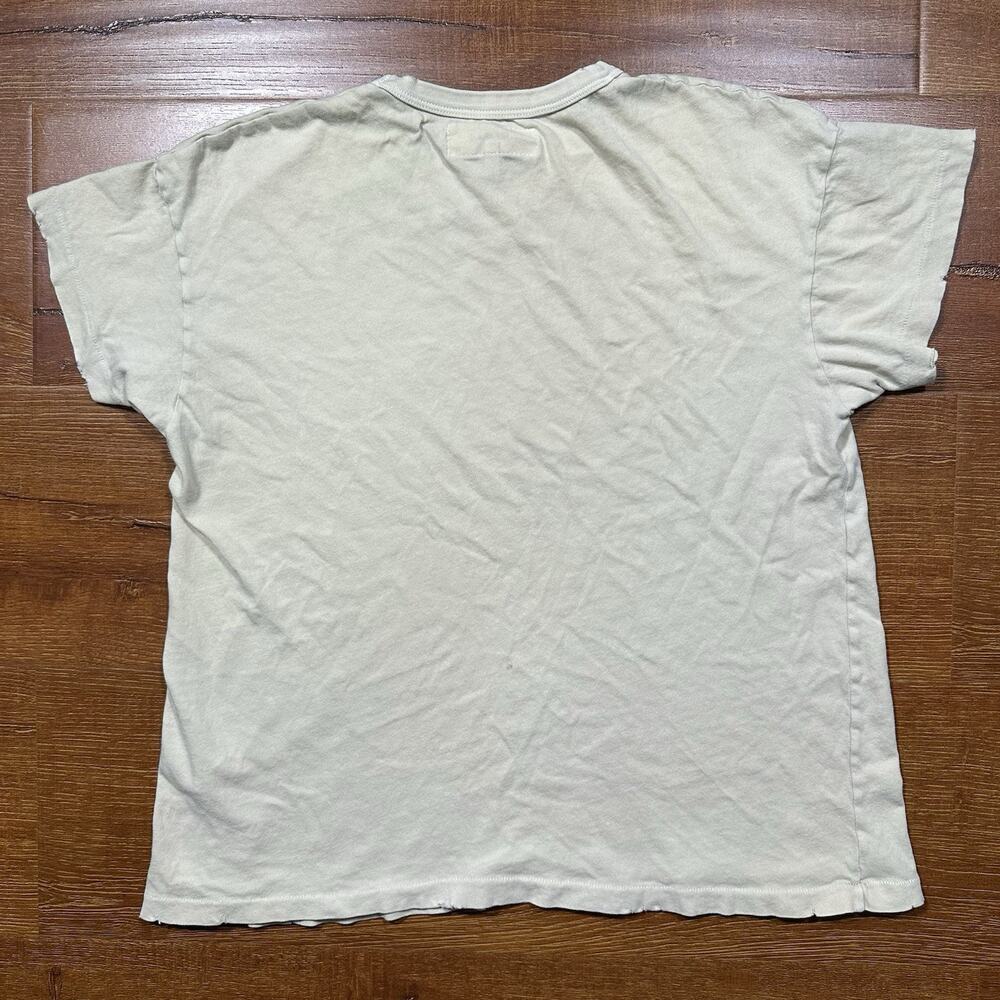 THE GREAT. Beige Cotton Tee with White Swan Graphic - Picture 2 of 13